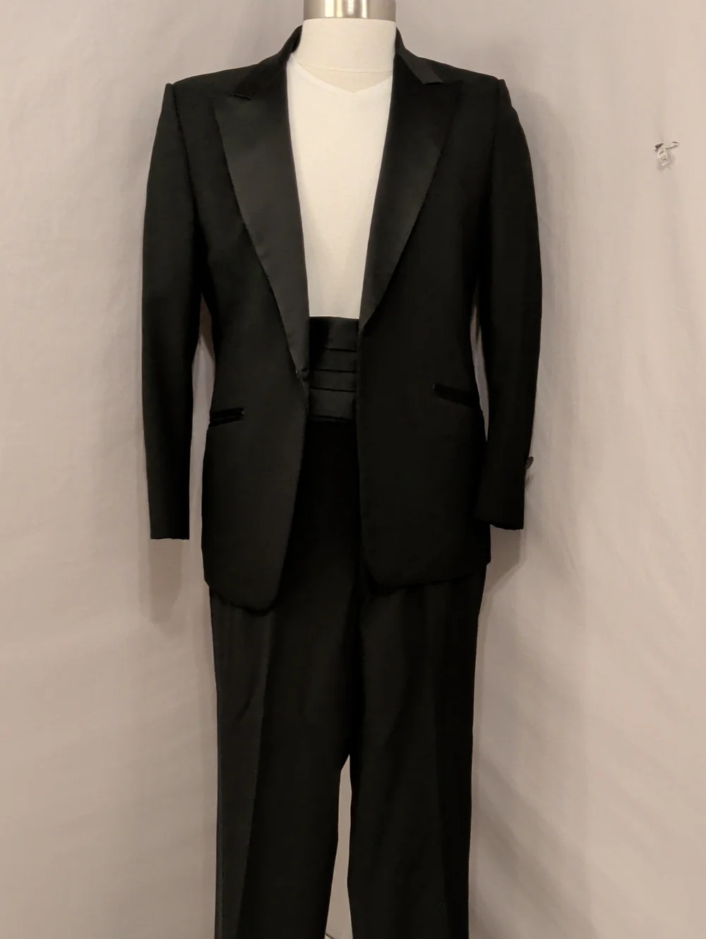 Classic Black Men's Tuxedo Lord West Jacket & Trousers Satin Trim w Cumberbund